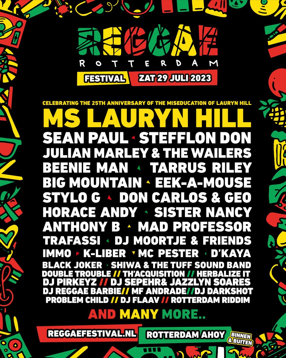 Line up Reggae Rotterdam Festival